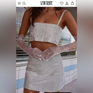 12th Tribe Silver Rhinestone Skirt and Top!